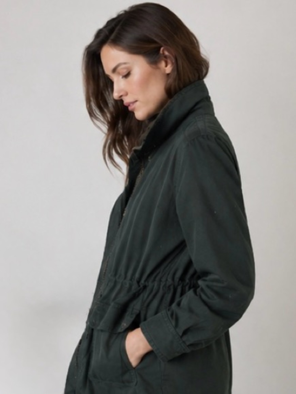Vintage Utility Jacket with Cinch Waist